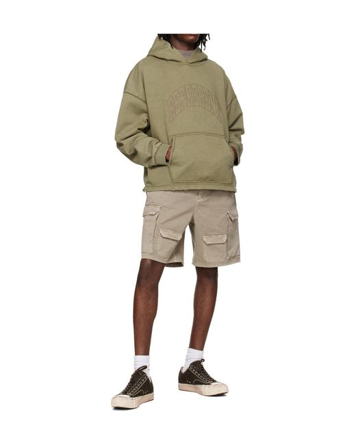 Represent Green Embellished Long-Sleeved Hoodie for men