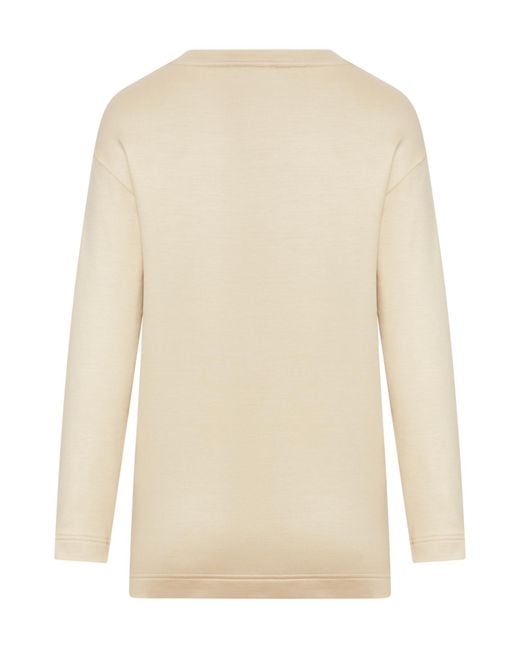 Max Mara Natural Berma Crewneck Long-Sleeved Sweatshirt