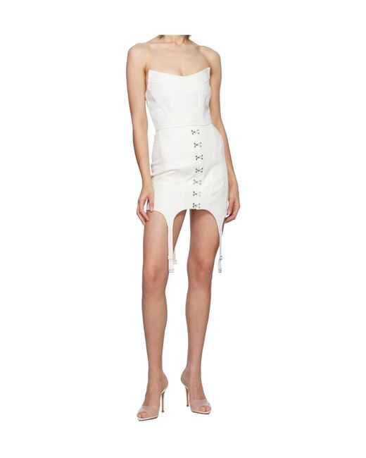 Dion Lee White Embossed Off-Shoulder Bustier