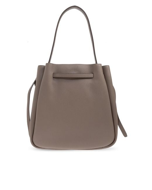 Tory Burch Gray Romy Drawstring Shoulder Bag
