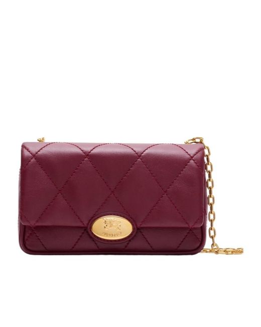 Burberry Purple Quilted Chain Shoulder Bag
