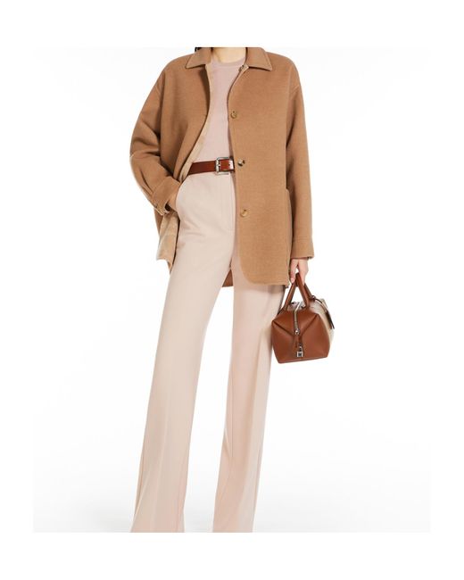 Max Mara Brown Collared Button-Up Coat