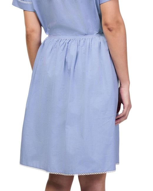 Miu Miu Blue Logo Detail Midi Skirt