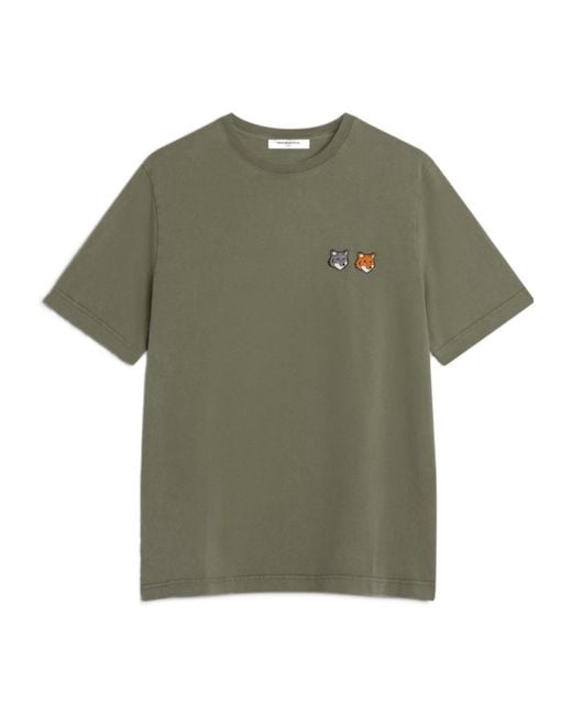 Maison Kitsuné Green Maison Kitsuné Twin Fox Patch T-Shirt for men