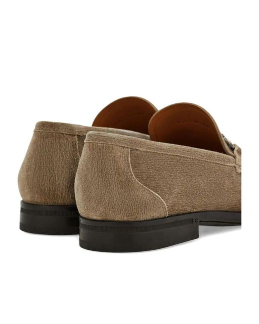 Ferragamo Brown Grandioso2 Suede Loafers With Gancini Buckle Shoes for men