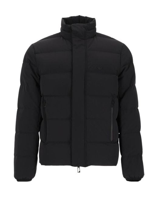 Emporio Armani Black Zip-Up Bomber Jacket for men