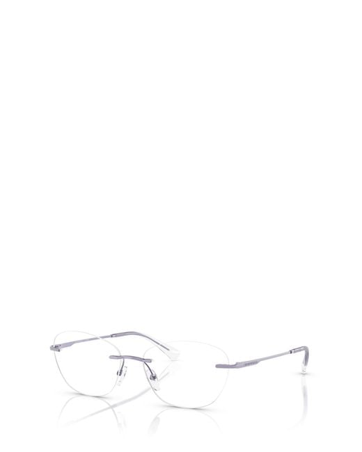 Emporio Armani White Rimless Glasses