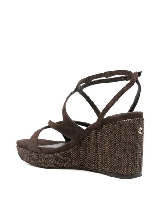 Jimmy Choo Brown Square-Toe High-Heeled Sandals