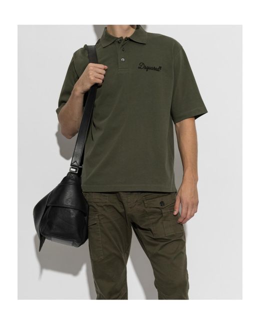 DSquared² Green Collared Short-Sleeved Polo Shirt for men