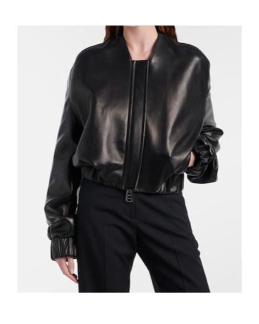 Khaite Black Cordan Leather Jacket