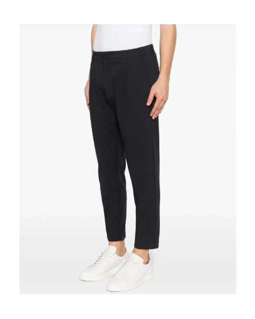 Dondup Blue Ben Pleated-Design Trousers for men