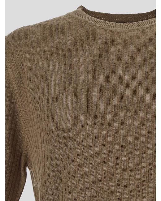 Lardini Green Ribbed-Knit T-Shirt for men