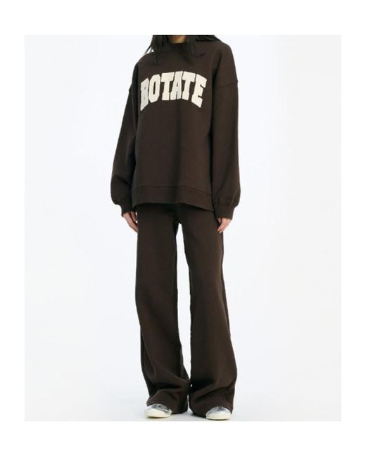 ROTATE BIRGER CHRISTENSEN Brown Logo Appliqué Sweater