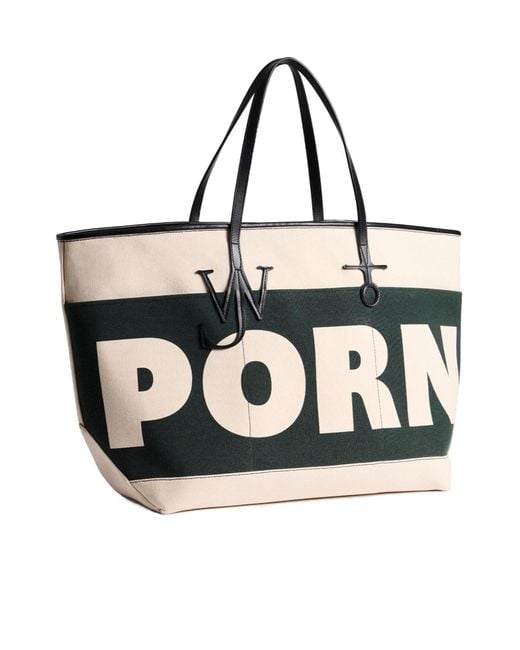 J.W. Anderson Black Jw Anderson Xl 'Porn' Anchor Tote Bag