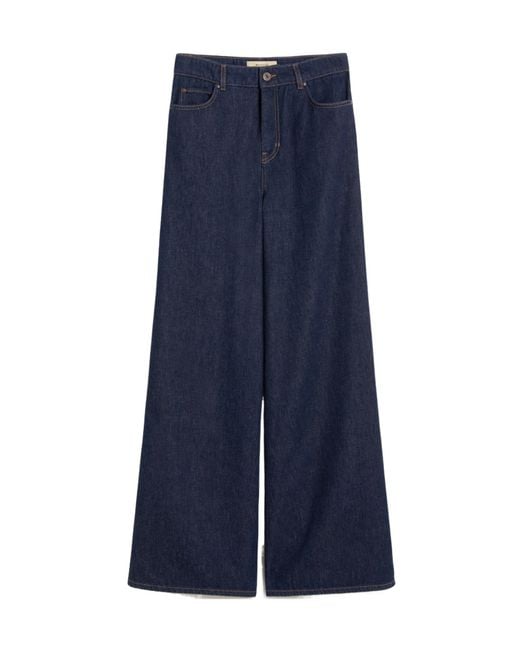 Weekend by Maxmara Blue Five-Pockets Wide-Leg Jeans