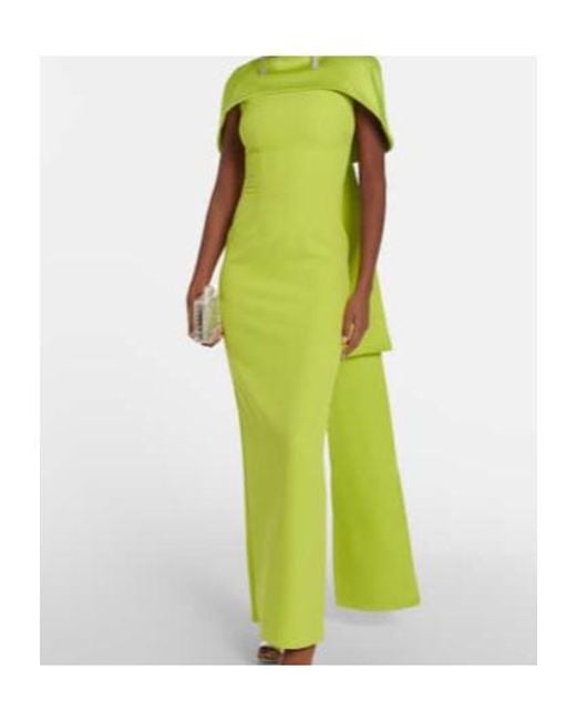 Safiyaa Green Kalika Crêpe Gown