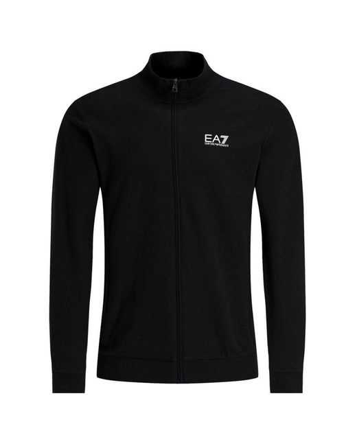 EA7 Black Logo Printed Tracksuit for men