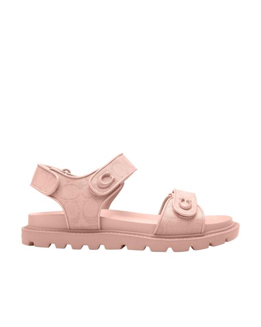 COACH Pink Brynn Logo Sandald