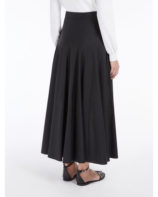 Max Mara Black Studio Oxiria Pleated Long Skirt
