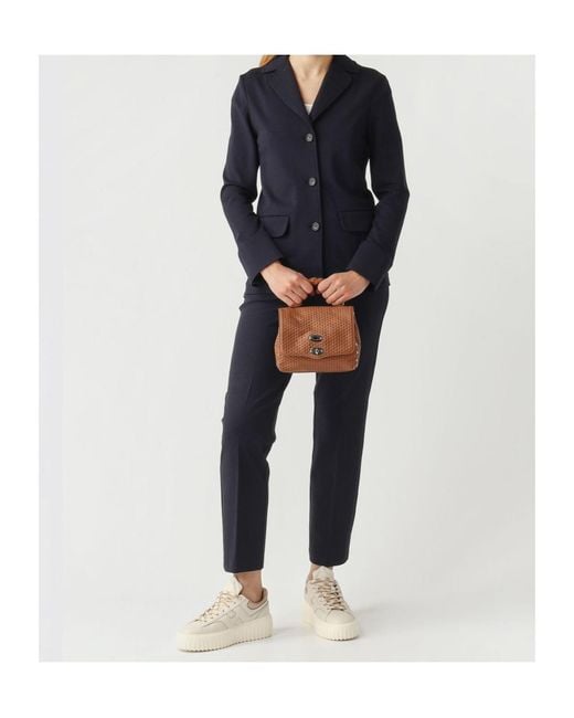 Max Mara Blue Pleated Casual Pants