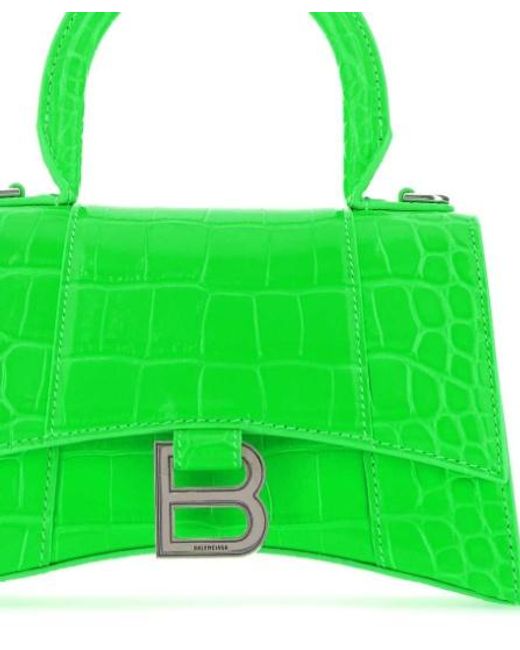 Balenciaga Green Hourglass Xs Top Handle Bag