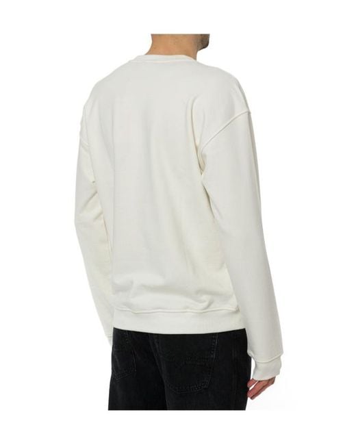 DIESEL White Norm-V10 Sweatshirt for men