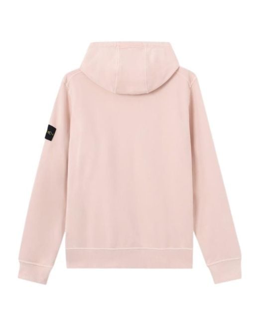 Stone Island Pink Regular-Fit Hooded Sweatshirt With Pouch Pocket for men