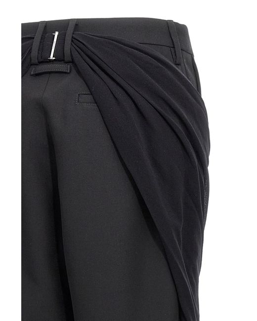 Jean Paul Gaultier Black Layered Draped Trousers
