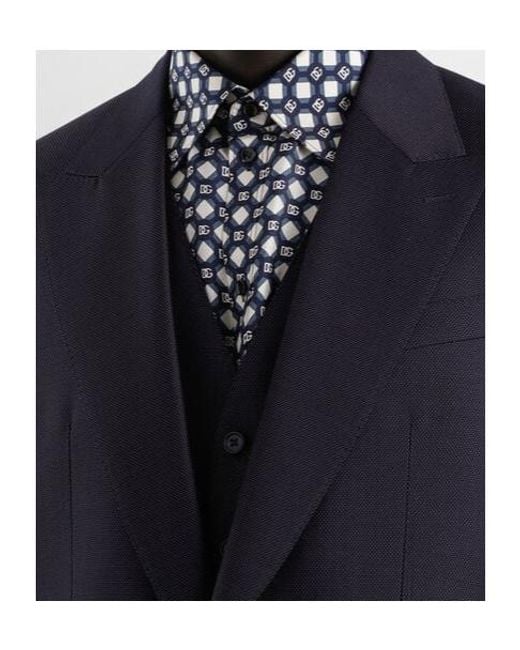 Dolce & Gabbana Blue Single-Breasted Tailored Suit for men
