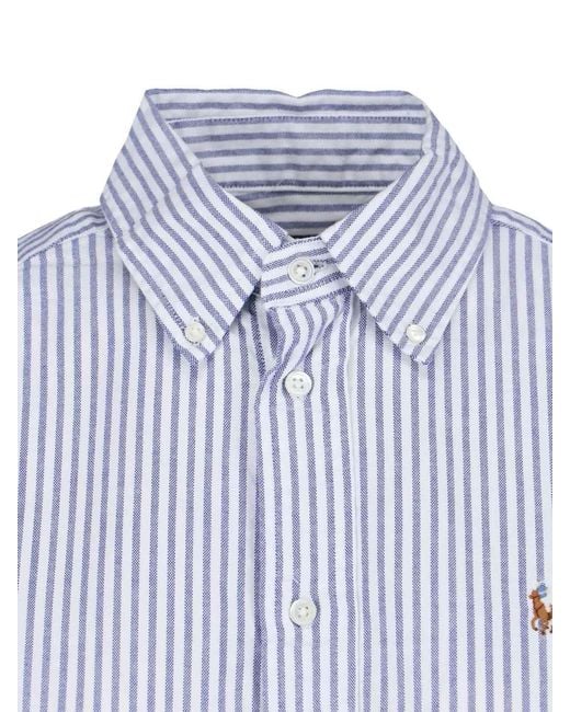 Polo Ralph Lauren Blue Pony Embroidered Striped Shirt