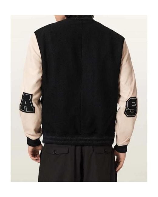 AllSaints Black Holloway Bomber Jacket for men