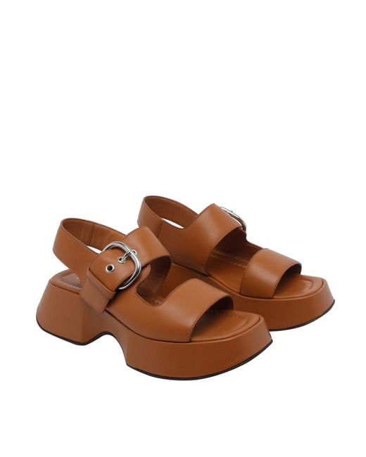 Vic Matié Brown Thelma Platform Heeled Sandals