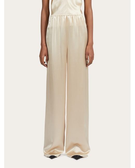Ferragamo Natural Loose Waist Casual Pants