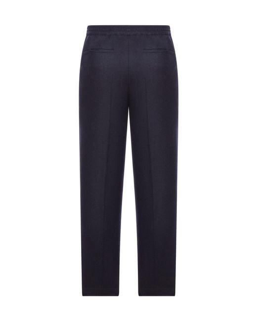 Zegna Blue Pleated Tailored Trousers for men