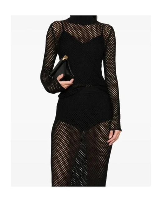 Jonathan Simkhai Black Bexley Mesh Knit Top