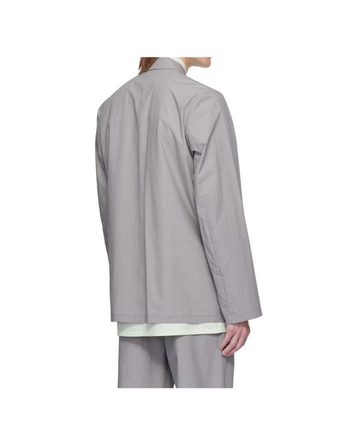 Rier Gray Long-Sleeved Collared Casual Jacket for men