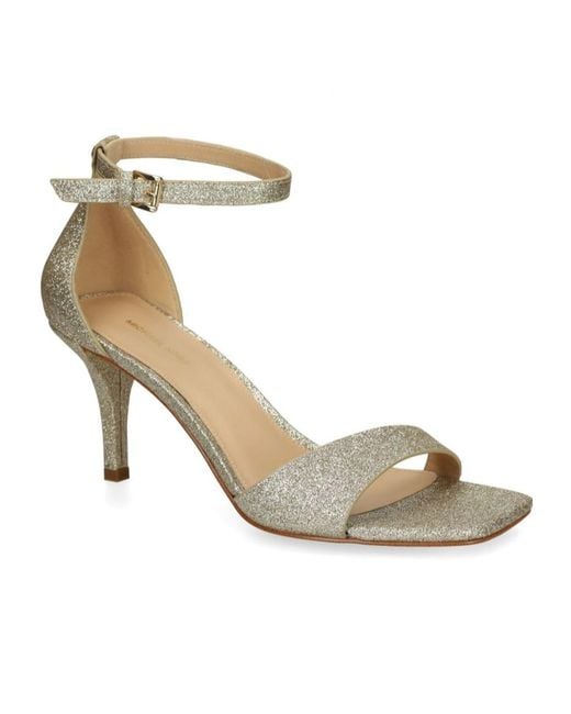 Michael Kors Metallic Michael Glitter Buckle-Fastened Sandals