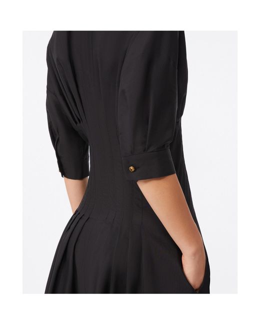 Max Mara Black Cotton Poplin Dress