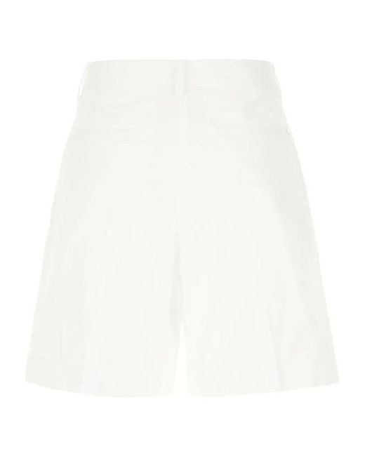 DSquared² White Wool Shorts