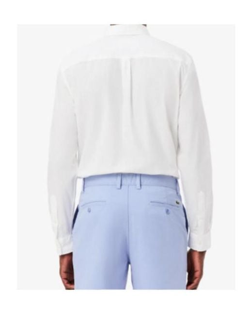 Lacoste White Button-Down Regular Fit Shirt for men