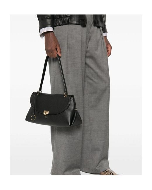 Ferragamo Black Flap Shoulder Bag