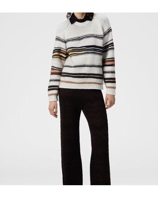 Missoni Gray Striped Crewneck Jumper