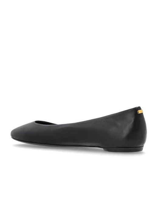 Lanvin Black Round Toe Ballet Flats