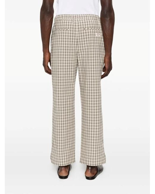 Nanushka White Check-Pattern Tassel-Detail Trousers for men