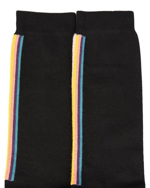 Paul Smith Black Striped Knit Socks for men