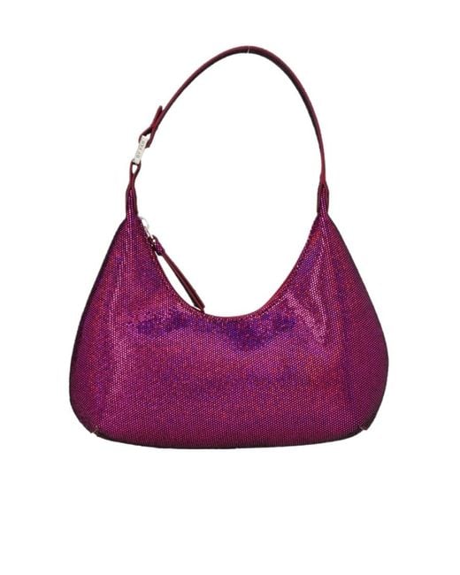 By Far Purple Baby Amber Zipped Tote Bag