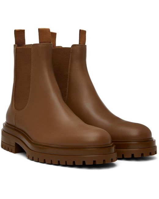 Gianvito Rossi Brown Round Toe Ankle Boots for men