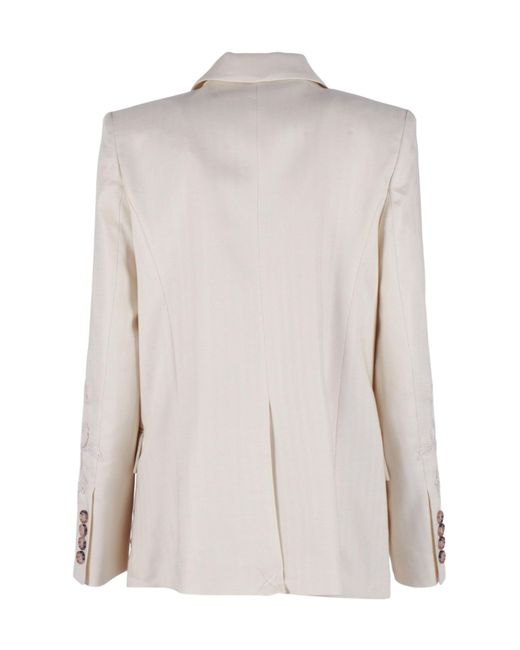 Ermanno Scervino Natural Double-Breasted Suit Jacket