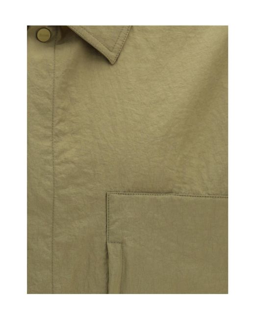 Herno Green Laminar Crinkled Dobby Shacket Jacket for men