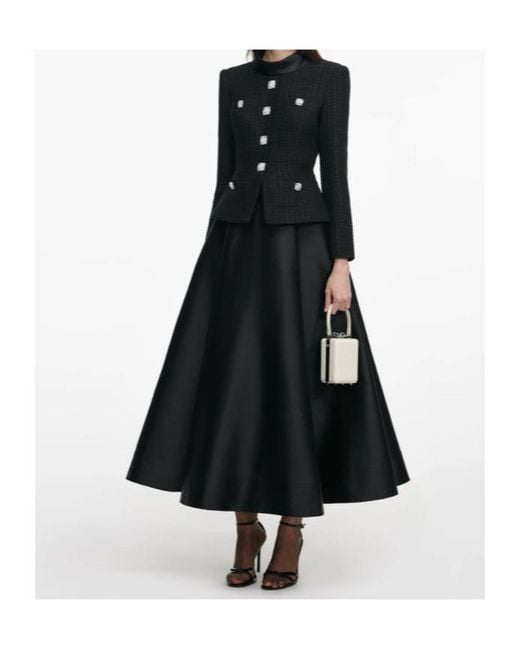 Self-Portrait Black Embellished Midi Dress
